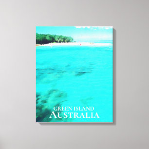 Underbara Barrier Reef Grönt Island Australien Canvastryck