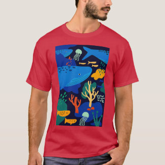 Underbara Big Whale Voyage Blue Edition T Shirt