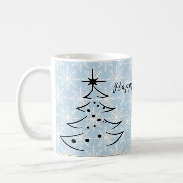 Underbara, Blå Flingor, Julgran Kaffemugg (Vänster)