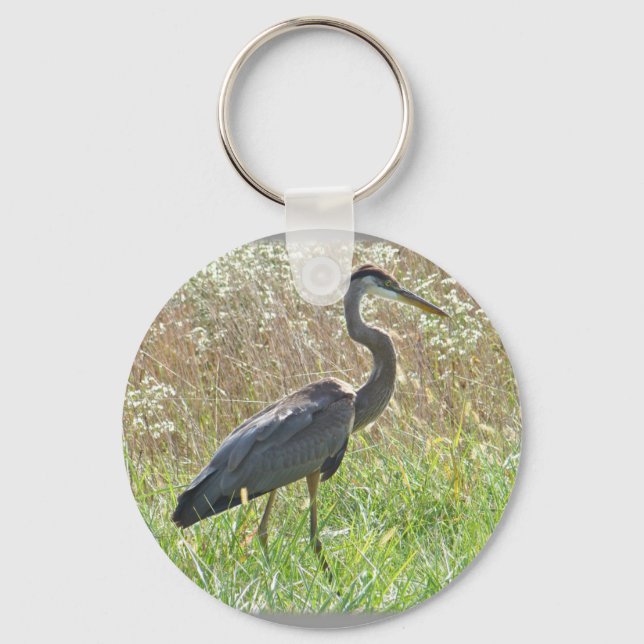 Underbara Blå Heron - Ardea herodias Nyckelring (Framsida)