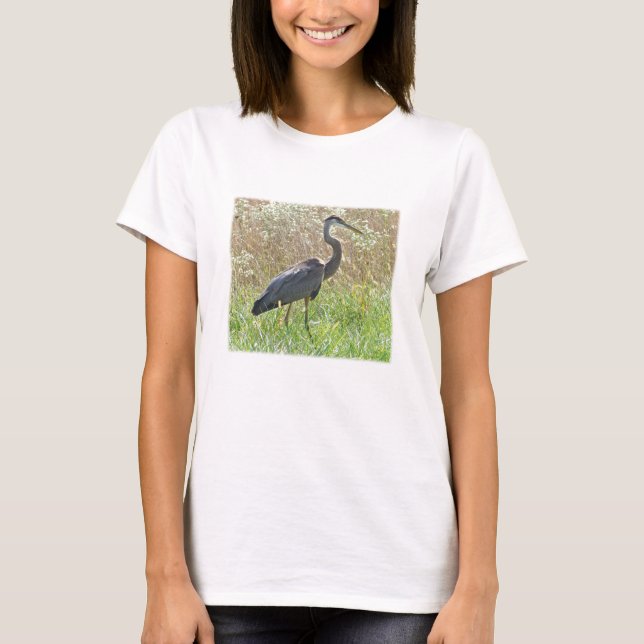 Underbara Blå Heron - Ardea herodias T-shirt (Framsida)