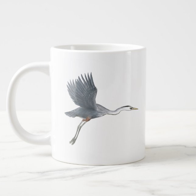 Underbara blå Heron under flygning Jumbo Mugg (Vänster)