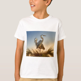 Underbara blå sjöar vid soluppgång t-shirt