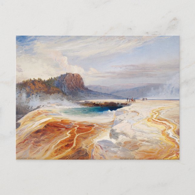 Underbara blå Vår i nedre Geyser-bäckenet Vykort (Framsida)