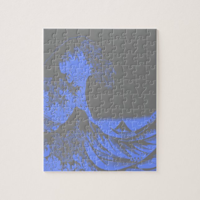 Underbara bläddringsblått och Grått Pussel (Vertikal)