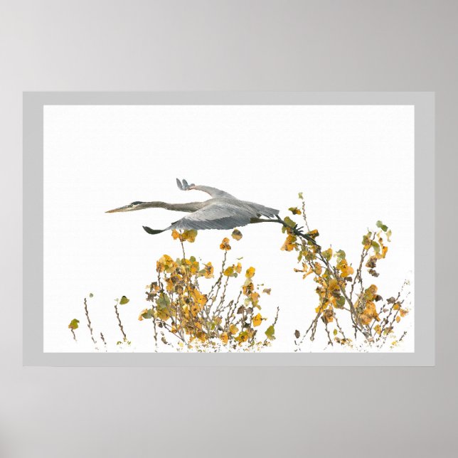 Underbara blåvildsdjur (Blue Heron Birds Wildlife  Poster (Framsidan)