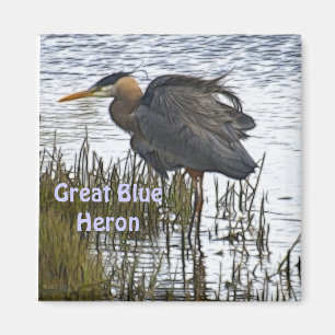 UNDERBARA BLUE HERON Magnet-gåvor Magnet