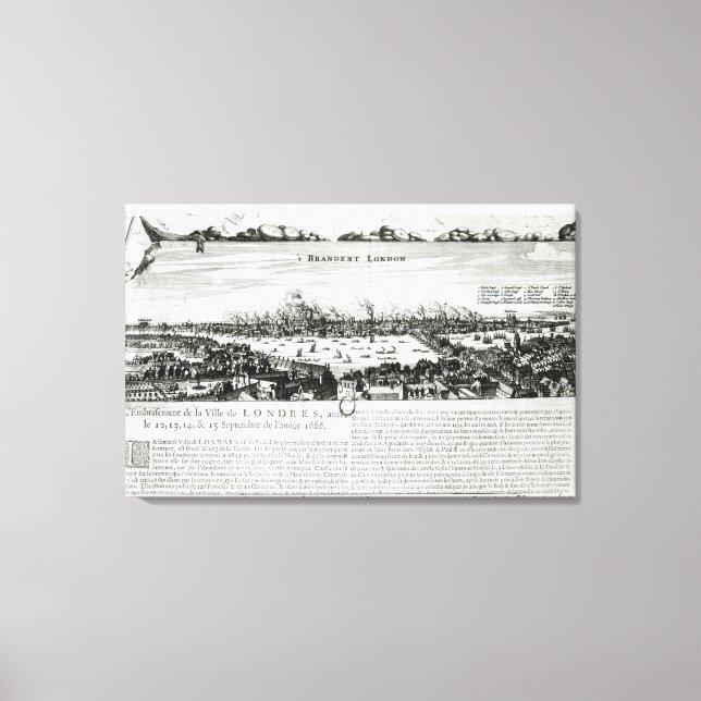 Underbara branden i London 1666 Canvastryck (Framsida)