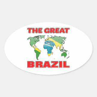 Underbara BRASILIEN. Ovalt Klistermärke