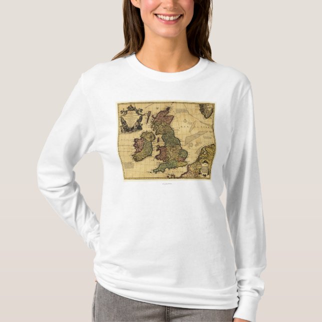 Underbara BritainPanoramic MapGreat Britannien Tee (Framsida)