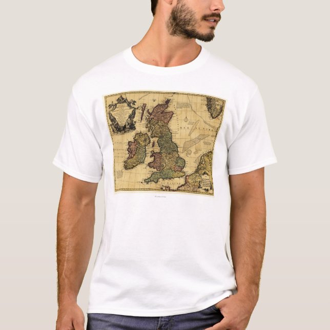 Underbara BritainPanoramic MapGreat Britannien Tee Shirt (Framsida)