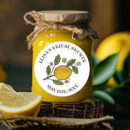 Underbara Citroner BRYLLUPSKVÄLL Rustik SPECIALDES Runt Klistermärke