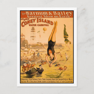 Underbara Coney Island Vatten Carnival 2 Vykort