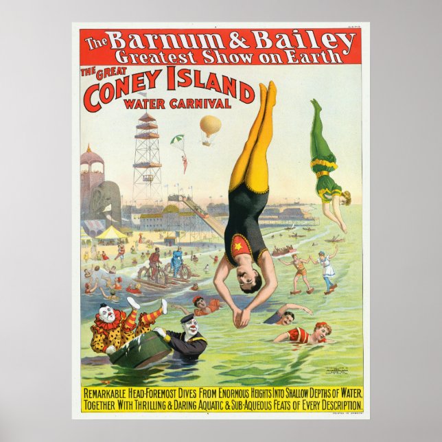 Underbara Coney Island Vatten Carnival Poster (Framsidan)
