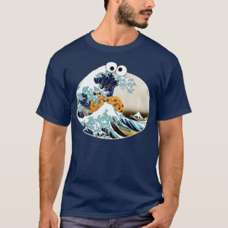 underbara Cookie Eating Wave off Kanagawa Googly E T Shirt