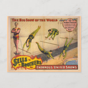 Underbara Costellos Trapeze Show Circus Poster Vykort