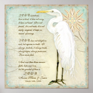 Underbara Egret-kuststranden - Personligen Bröllop Poster