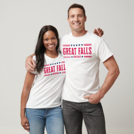 UNDERBARA FALLS MONTANA Stars & Rand T Shirt