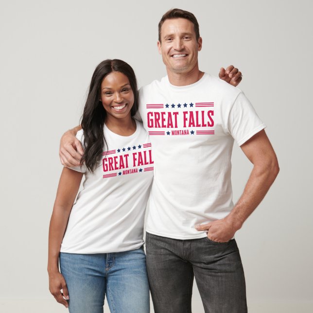 UNDERBARA FALLS MONTANA Stars & Rand T Shirt (Unisex)