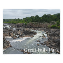 Underbara Falls Park Potomac River i Mather Gorge