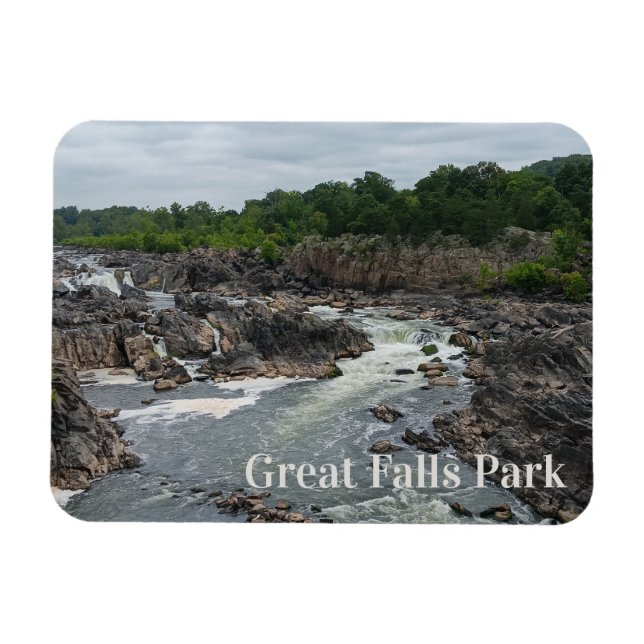 Underbara Falls Park Potomac River i Mather Gorge Magnet (Horisontell)