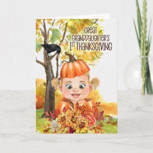 Underbara fardotters första Thanksgiving Flicka Helgkort