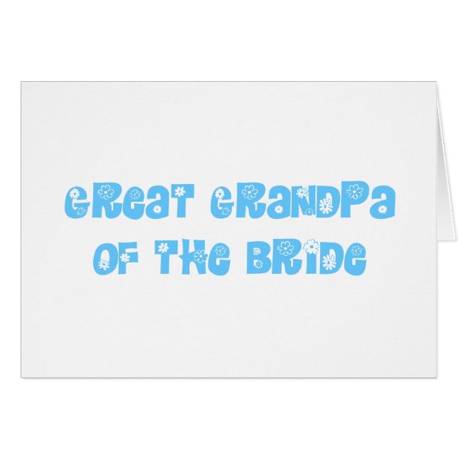 Underbara farfar till Bride Hälsningskort (Framsidan Horizontal)