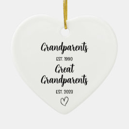 Underbara farföräldrars Gravid Meddelande om Kärle Julgransprydnad Keramik