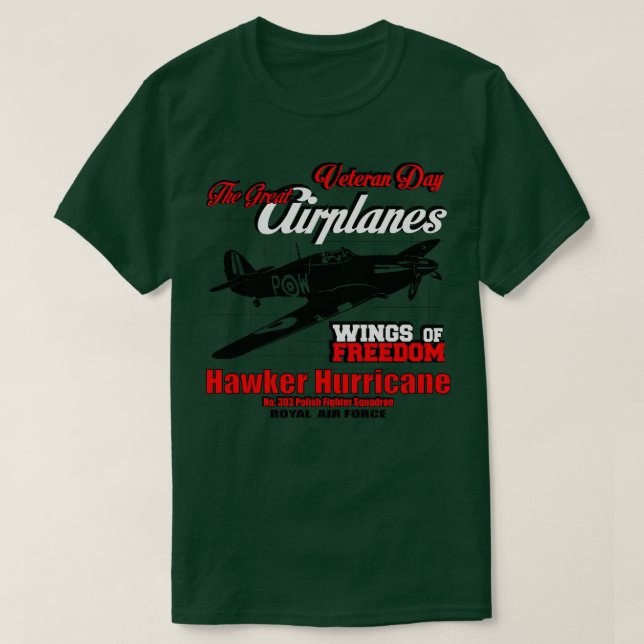 Underbara flygplan Hawker-orkanen 1 T Shirt (Design framsida)