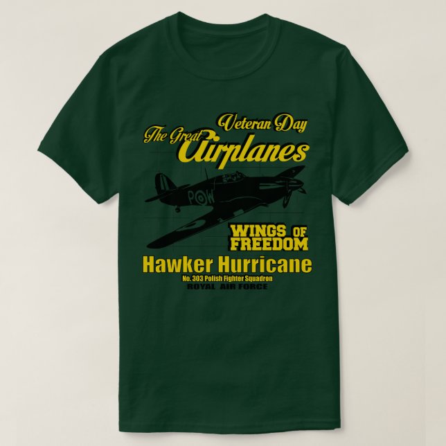 Underbara flygplan Hawker-orkanen T Shirt (Design framsida)