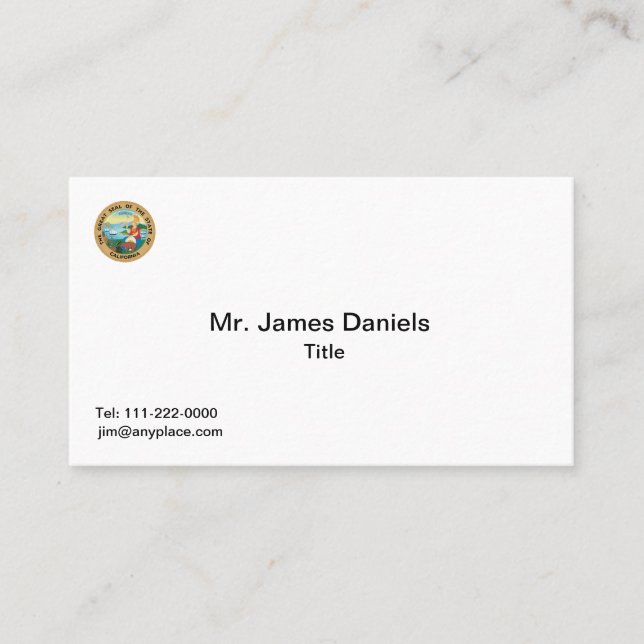 Underbara förseglingen i Kalifornien Visitkort (Framsida)