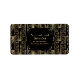 Underbara Gatsby 1920-talet Art Deco Bröllop Adressetikett