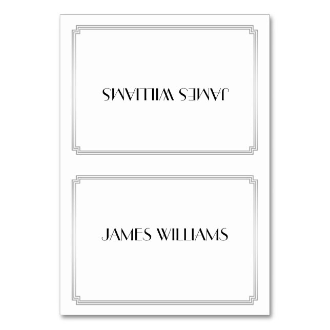 Underbara Gatsby Art Deco Silver Ställe-kort Bordsnummer (Framsidan)