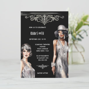 Underbara Gatsby chic för svarta blöjflickor i s Inbjudningar