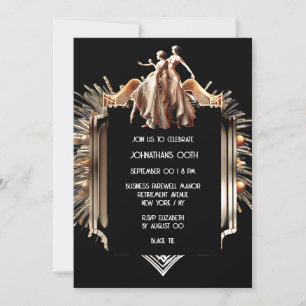 Underbara Gatsby flapper-flickor 1920-temapartyet Inbjudningar