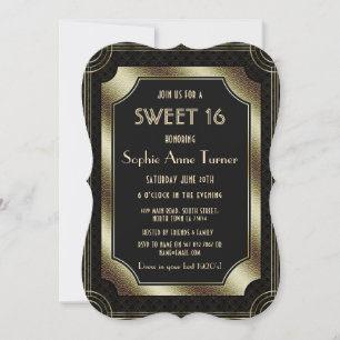 Underbara Gatsby i Luxury Guld enligt artikel Dec Inbjudningar