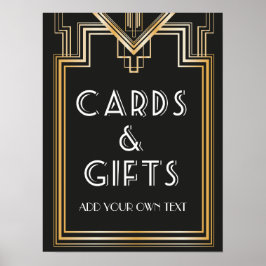 Underbara Gatsby Inspired Cards and gifts Signage Poster