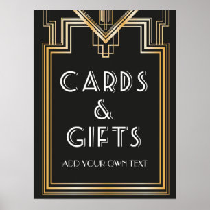 Underbara Gatsby Inspired Cards and gifts Signage Poster