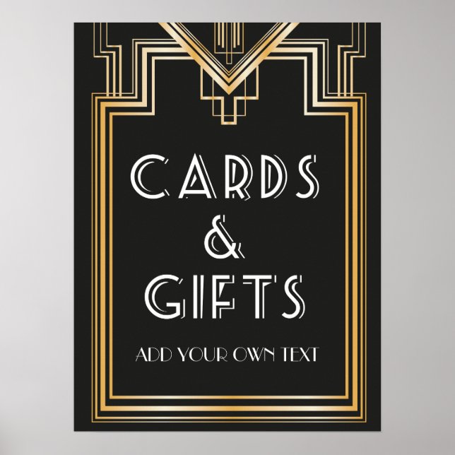 Underbara Gatsby Inspired Cards and gifts Signage Poster (Framsidan)