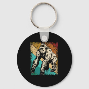 Underbara Gorilla Retro Silhouette Underbara apes Nyckelring