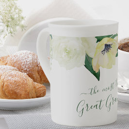 Underbara Grandma Elegant Script Watercolor Flower Benporslin Mugg