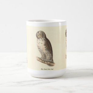 Underbara Grått Uggla (Strix nebulosa) NY Bird Ima Kaffemugg