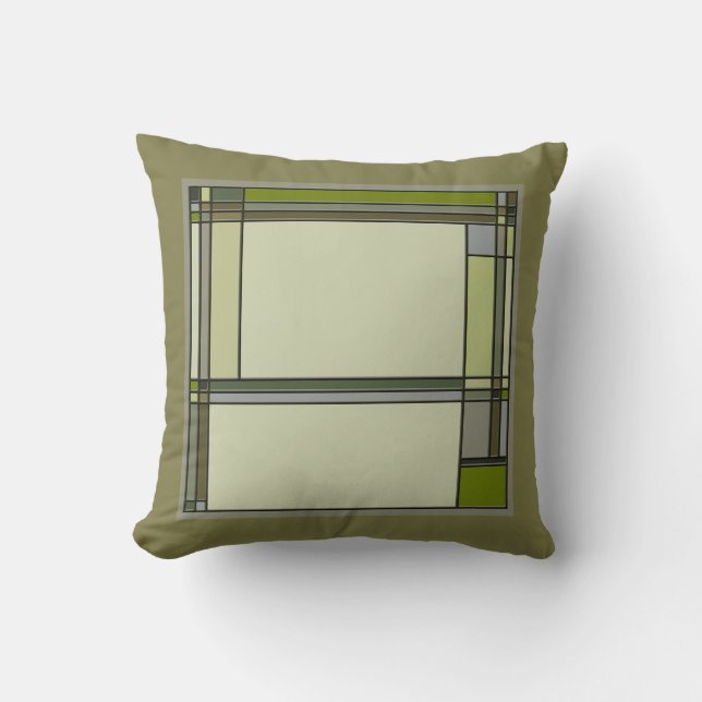 Underbara Gröntar och hantverk, Geometric Mönster Kudde (Framsida)
