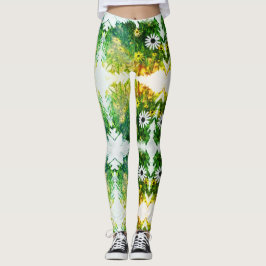 Underbara gula vita blommor Leggings