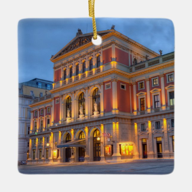 Underbara Hall av wieneren Musikverein, Wien, Julgransprydnad Keramik (Framsida)