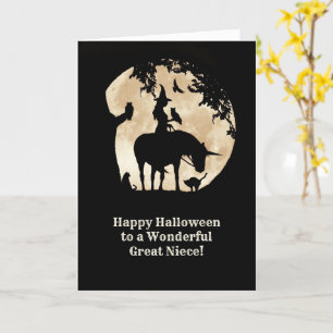 Underbara Happy halloween Cute Witch and Animals Kort