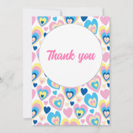 Underbara hjärtan. Platt tackkort Tack Kort