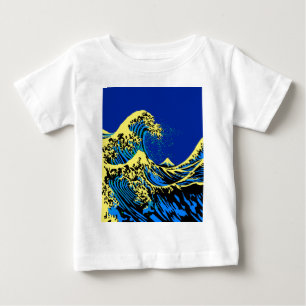 Underbara Hokusai-vågen i Blue Pop Art Stil T Shirt