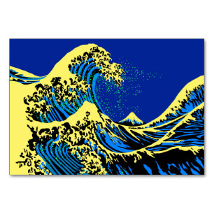 Underbara Hokusai-vågen i Pop Art Stil Bordsnummer
