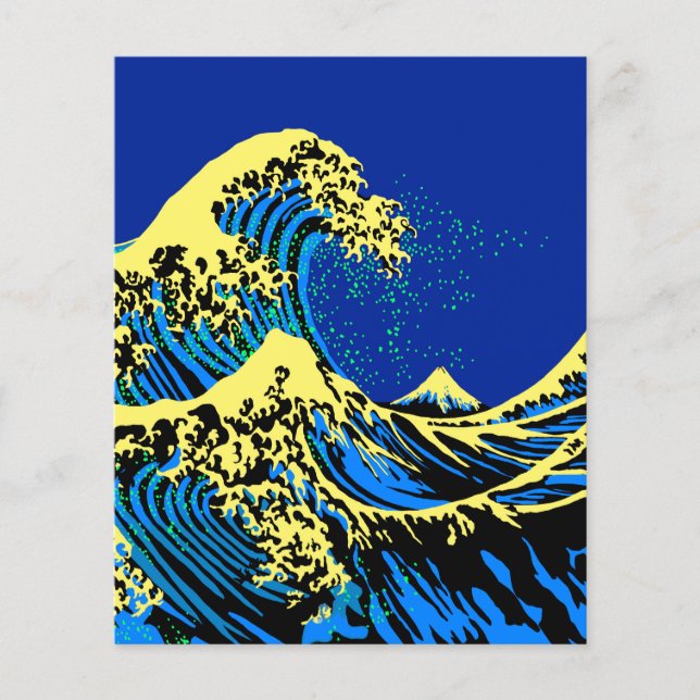 Underbara Hokusai-vågen i Pop Art Stil Flygblad (Framsidan)